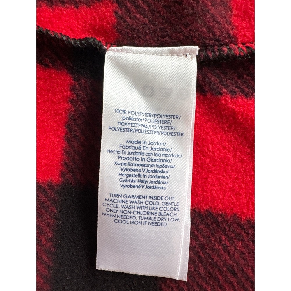 Chaps Sport XL Red Black Buffalo Plaid Fleece Full Zip Vest Pockets - Picture 7 of 7